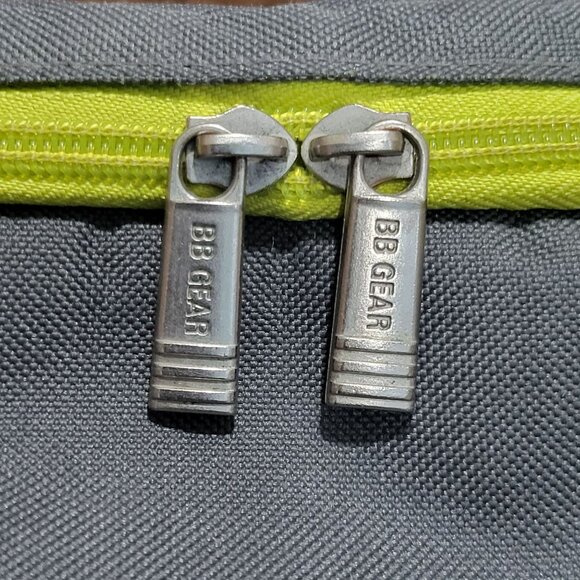BB Gear Diaper Backpack Bag Gray Lime Green Zipper Accents - Picture 14 of 16